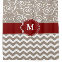 Monogramme rouge beige de Chevron de remous