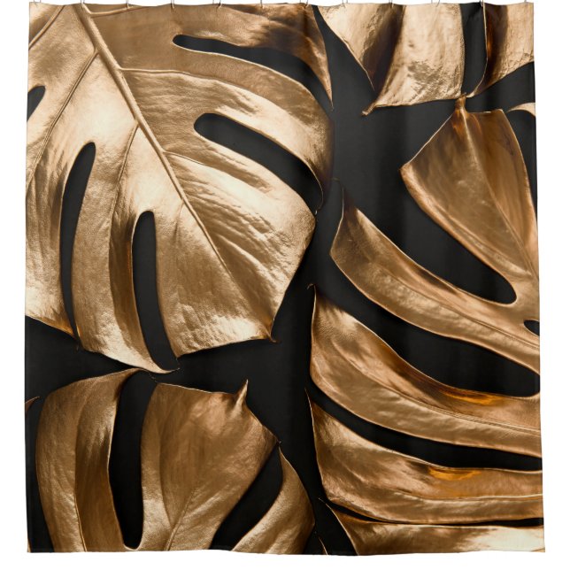Rideaux De Douche Monstère d'or feuille motif (Devant)