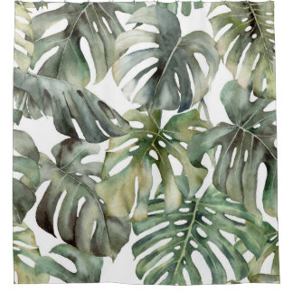 Rideaux De Douche Monstère tropicale Big Watercolor Motif