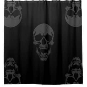 Rideaux De Douche monstre effrayant du crâne de vampire d'halloween