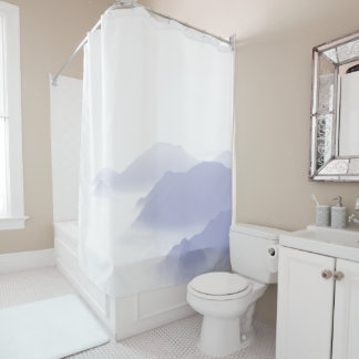 Rideaux De Douche Montagne Abstraite Moderne Élégant Périwinkle Bleu
