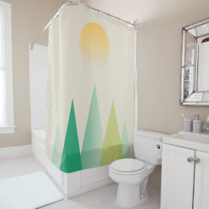 Rideaux De Douche Montagnes vertes Abstraites