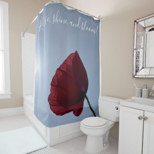 Rideaux De Douche Monter, briller, fleur, pavot rouge (En situation)