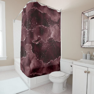 Rideaux De Douche Moody Agate Vin Bordeaux Sangria Merlot Maroon