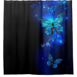 Rideaux De Douche Morpho Butterfly in the Dark Background