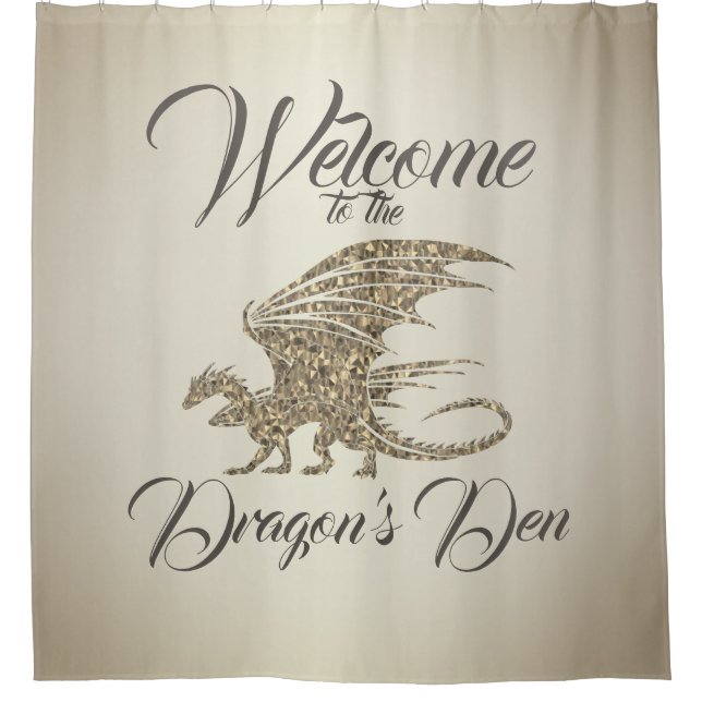 Rideaux De Douche Mosaïque Extraordinaire Dragon Golden Welcome (Devant)