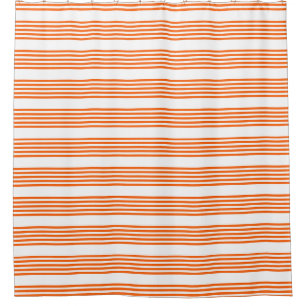 Rideaux De Douche Motif à cinq bandes orange et blanc