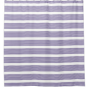 Rideaux De Douche Motif à cinq bandes Ultra violet et blanc