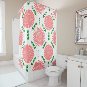 Rideaux De Douche  motif à fleurs roses 