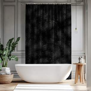 Rideaux De Douche Motif à rayures noir et parties scintillant