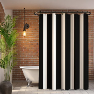Rideaux De Douche Motif à rayures verticales noir et blanc