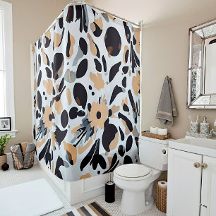 Rideaux De Douche Motif abstrait aux tons terreux