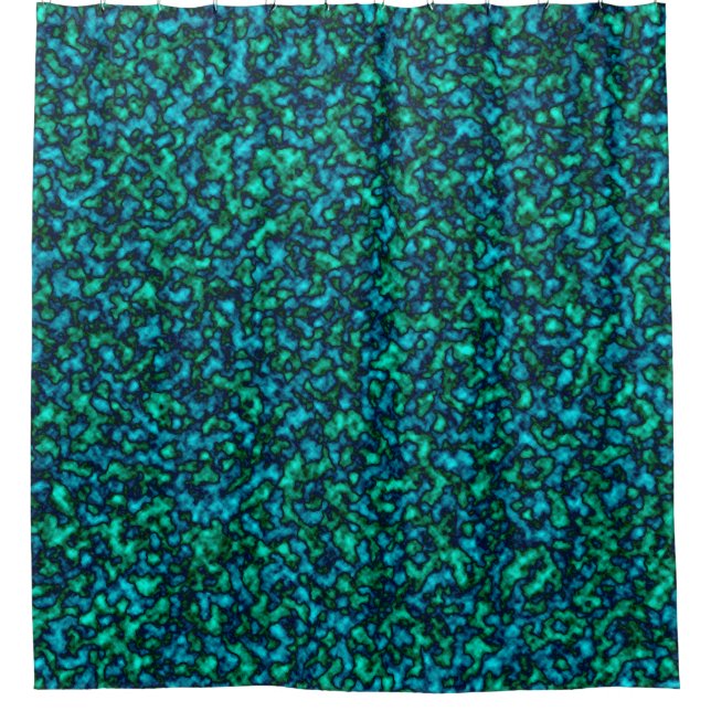 Rideaux De Douche Motif Abstrait bleu et vert (Devant)