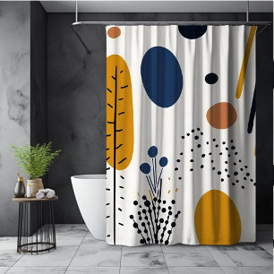 Rideaux De Douche Motif abstrait bohème coloré simple orange beige