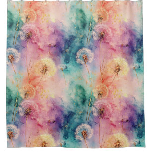 Rideaux De Douche Motif Abstrait de Pissenlit Vintage (5)