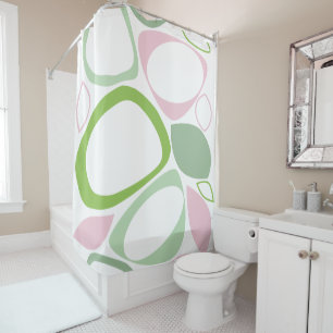 Rideaux De Douche Motif Abstrait moderne et élégant rose vert