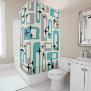 Rideaux De Douche Motif Abstrait moderne rétro du milieu du siècle