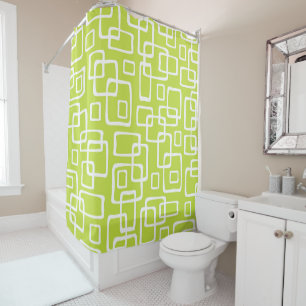 Rideaux De Douche Motif Abstrait moderne rétro du milieu du siècle