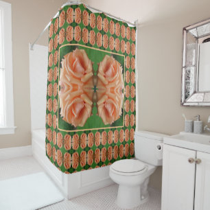 Rideaux De Douche Motif Abstrait Rose Peach Blooming