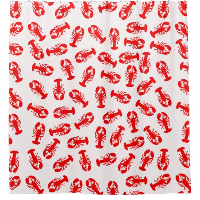 Rideaux De Douche Motif animal de homard rouge mignon (Devant)