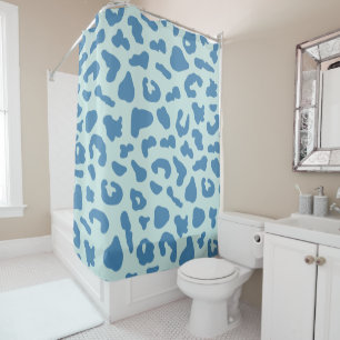 Rideaux De Douche Motif animal Empreinte de léopard élégant en bleu