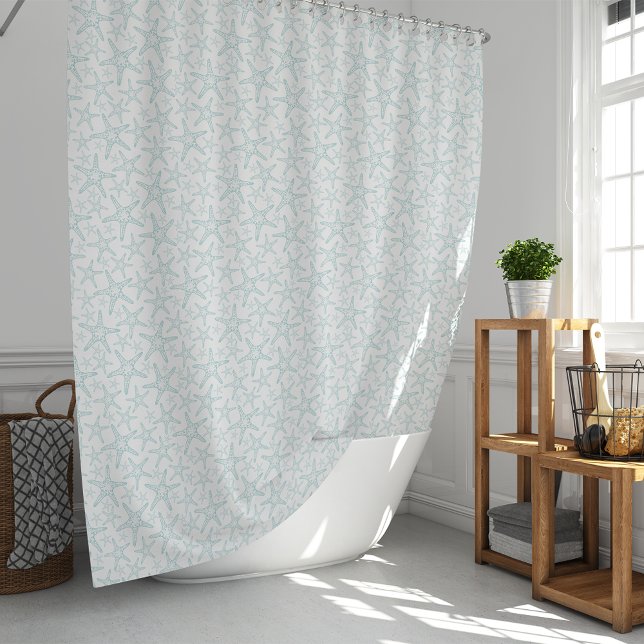 Rideaux De Douche Motif Aqua et White Starfish (Créateur téléchargé)