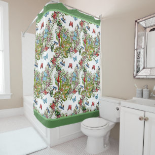 Rideaux De Douche Motif aquarelle avec papillon Plante tropical