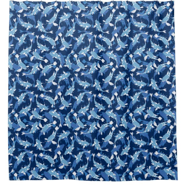 Rideaux De Douche Motif aquatique bleu - Koi Fish (Devant)