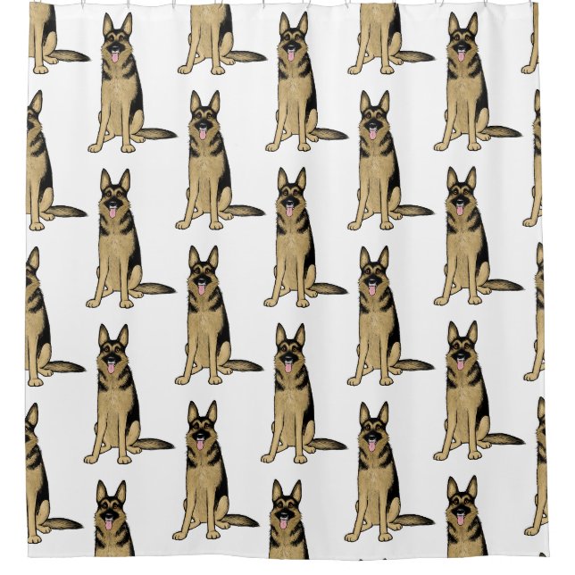 Rideaux De Douche Motif berger allemand | Art amusant pour animaux (Devant)