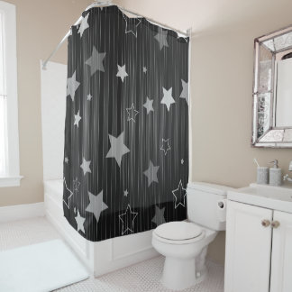 Rideaux De Douche Motif Black Stars