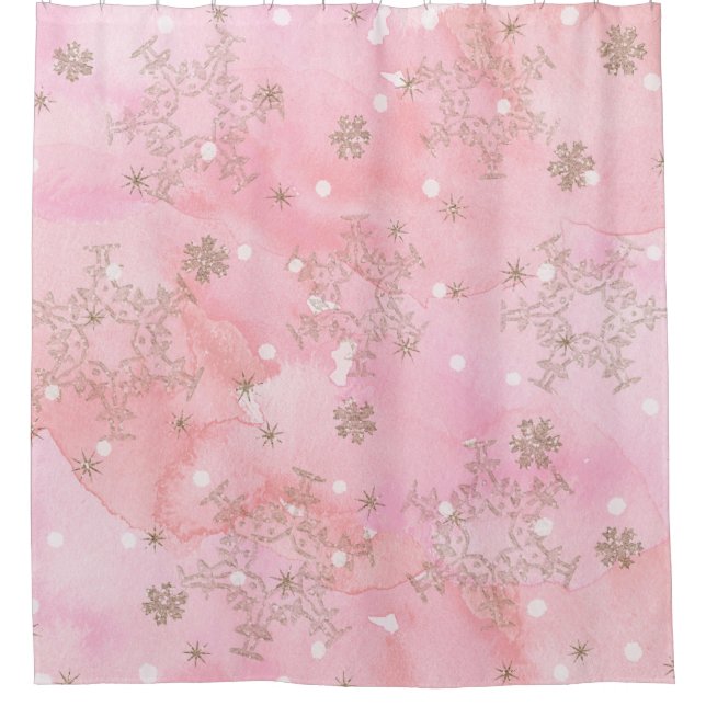 Rideaux De Douche Motif Boho de Noël rose (Devant)