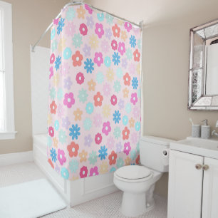 Rideaux De Douche Motif Boho Rose Daisy Flowers