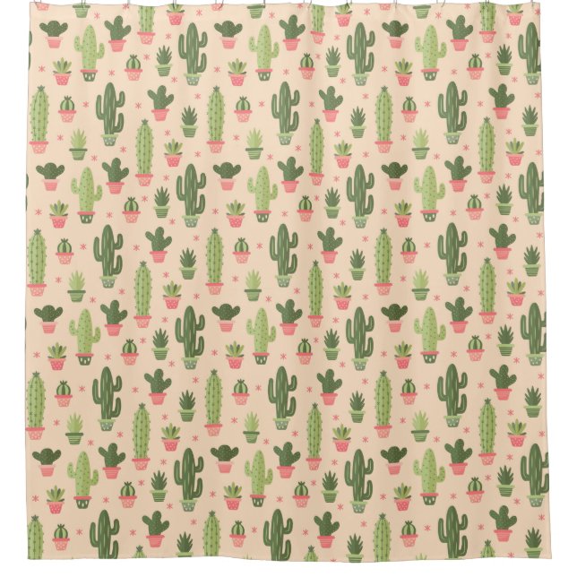 Rideaux De Douche Motif Cactus (Devant)
