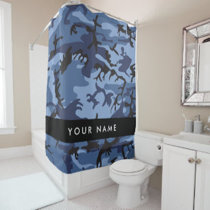 Rideaux De Douche Motif camouflage bleu marine Personnalisez votre n