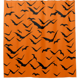 RIDEAUX DE DOUCHE MOTIF CHAUVES-SOURIS HALLOWEEN HOUSSE DE COUETTE S