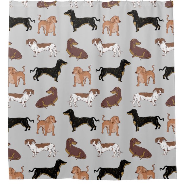 Rideaux De Douche Motif chien Dachshund (Devant)