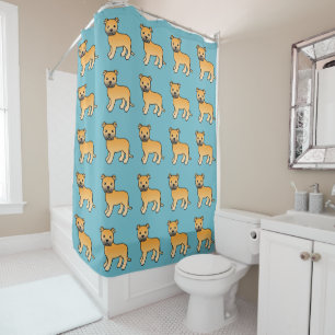 Rideaux De Douche Motif Chien Staffordshire Bull Terrier Fawn Bleu