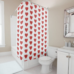 Rideaux De Douche Motif classique mignon de coeur rouge