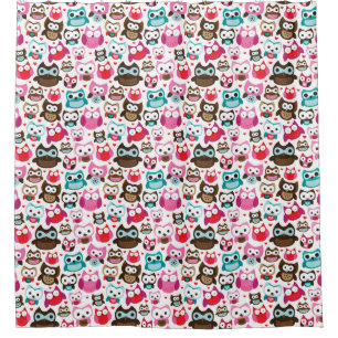 Rideaux De Douche motif coloré de hibou