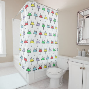 Rideaux De Douche Motif coloré mignon de parapluies et de gouttes d