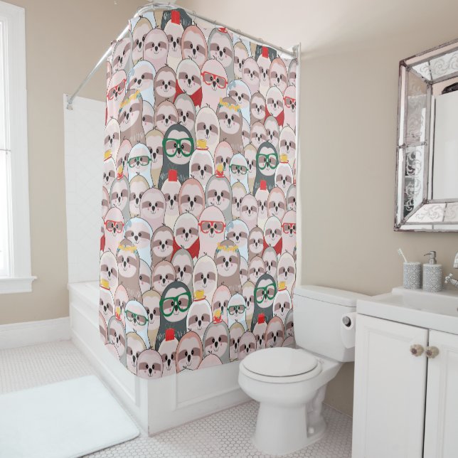 Rideaux De Douche Motif comique de paresse (En situation)