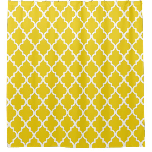 Rideaux De Douche Motif cool de Quatrefoil jaune (Devant)