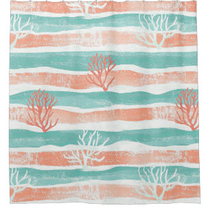 Rideaux De Douche Motif Corail Minimaliste de la Côte