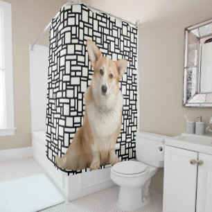 Rideaux De Douche Motif Corgi Abstrait mignon