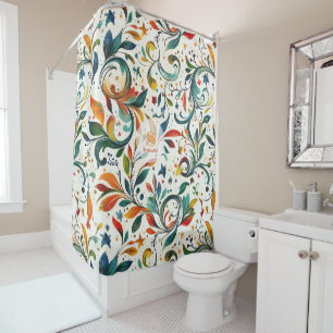 Rideaux De Douche Motif couleur Paisley d'inspiration vintage