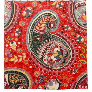 Rideaux De Douche Motif couleur Paisley Indian sans fil