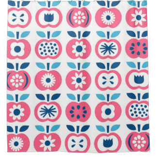 Rideaux De Douche Motif couleur rétro Apple sans couture