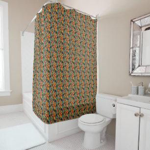 Rideaux De Douche Motif Crevettes de Mer et Algues