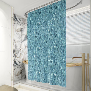 Rideaux De Douche Motif cristal de quartz bleu glace