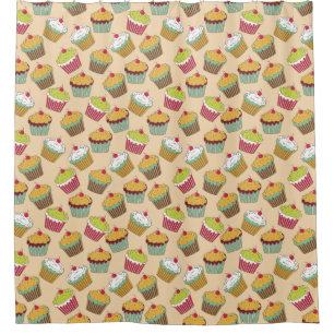 Rideaux De Douche Motif Cupcakes